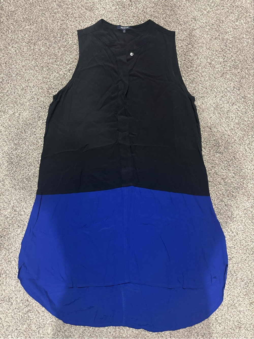 Madewell Black and Royal Blue Sleeveless Tunic